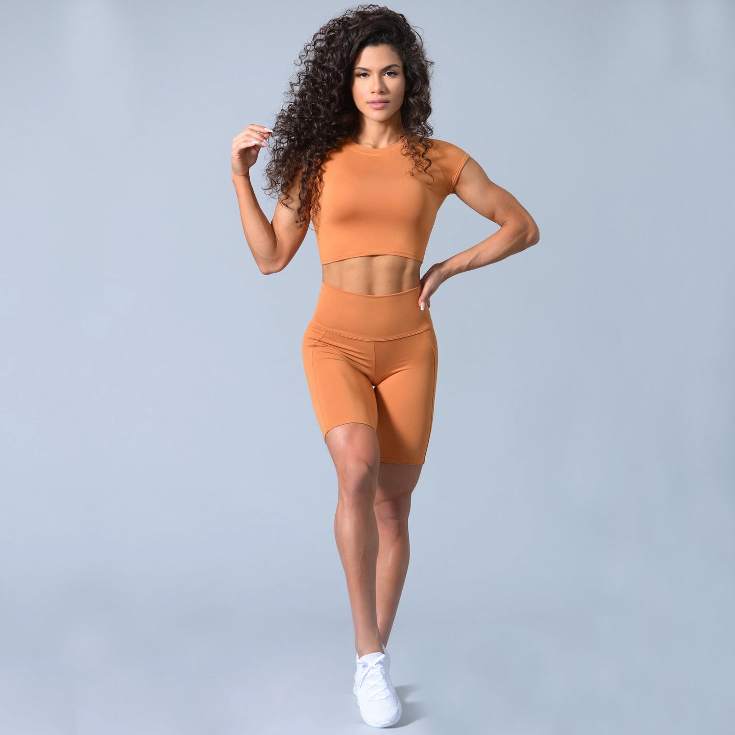 High-Waist Fitness Set with Crop Top for Comfort & Breathable Performance - NEOFORMA APPAREL