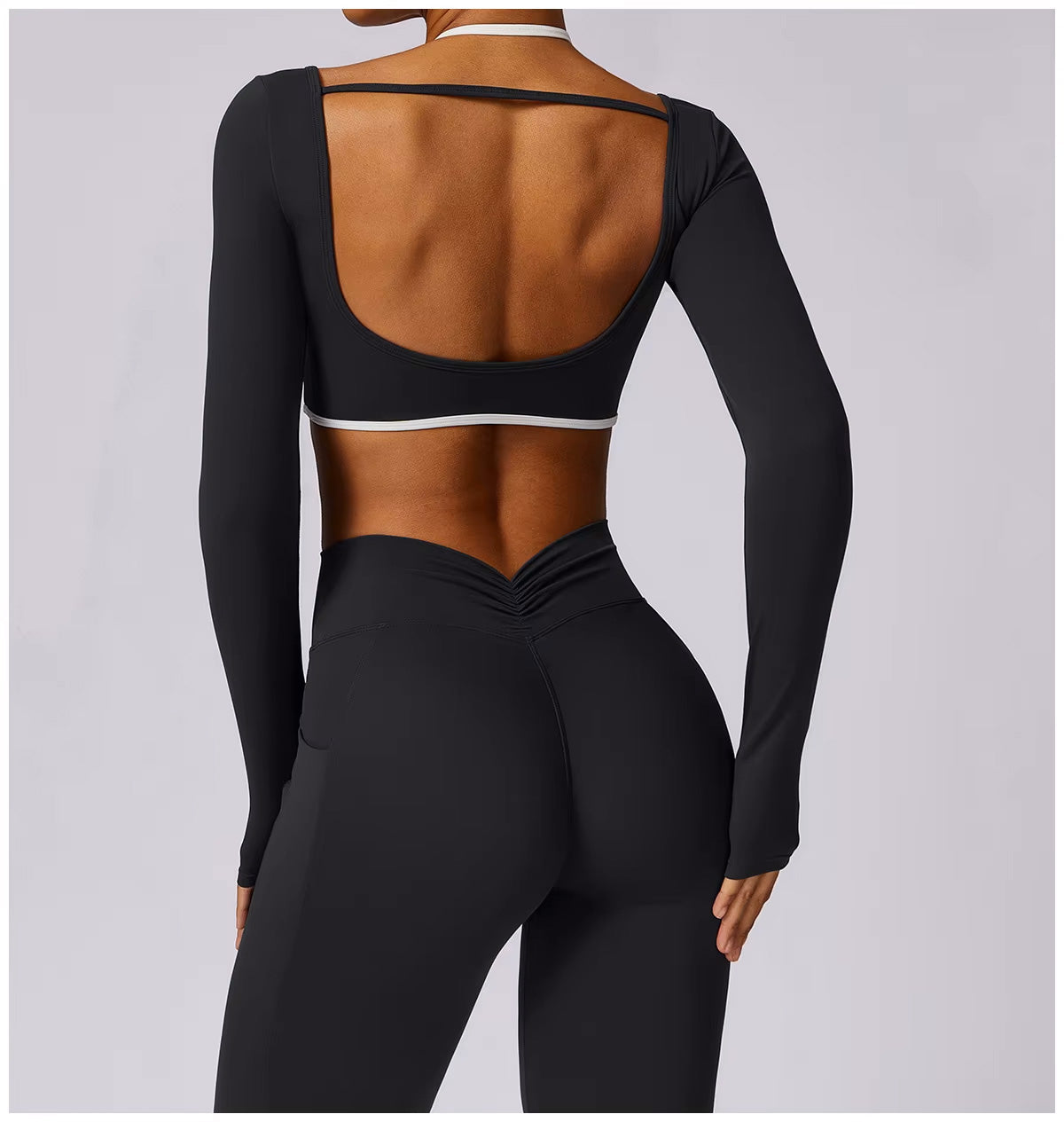 Contrast Trim Halterneck Sports Set for Comfort & Sculpting Fit - NEOFORMA APPAREL