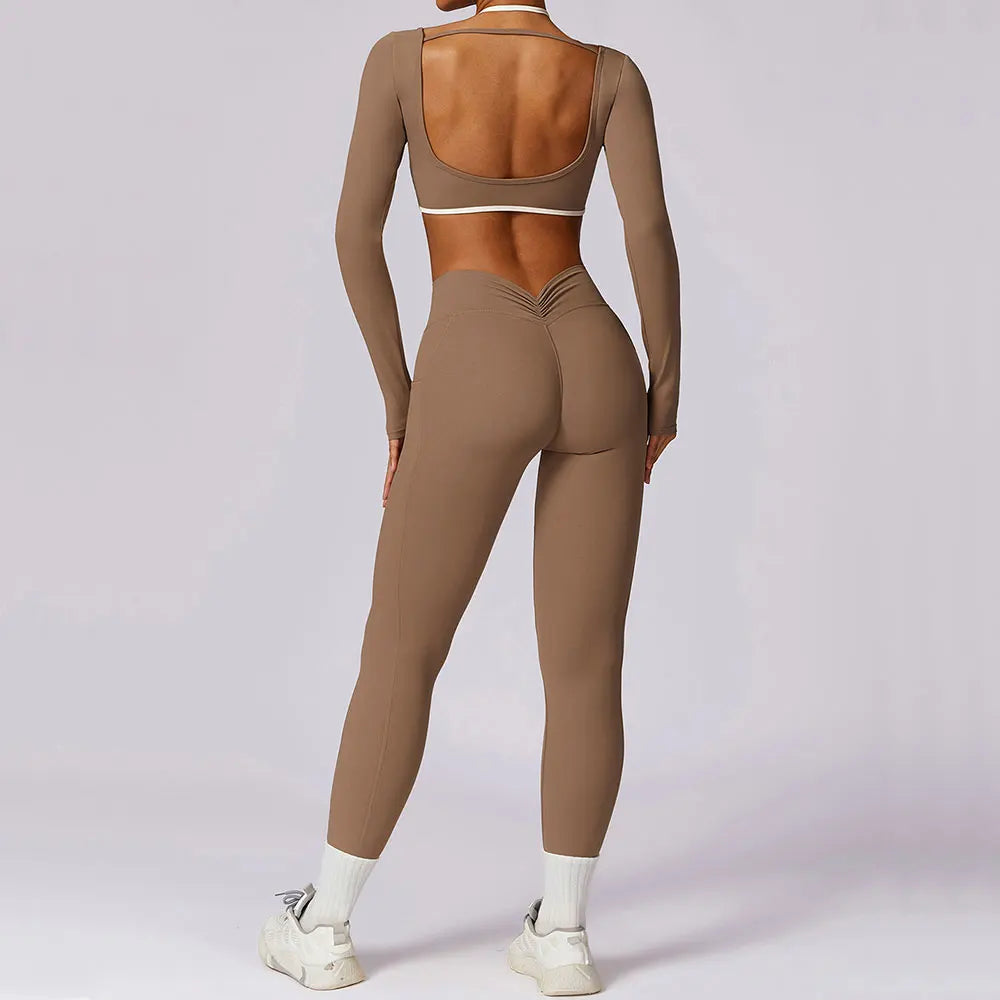 Contrast Trim Halterneck Sports Set for Comfort & Sculpting Fit - NEOFORMA APPAREL