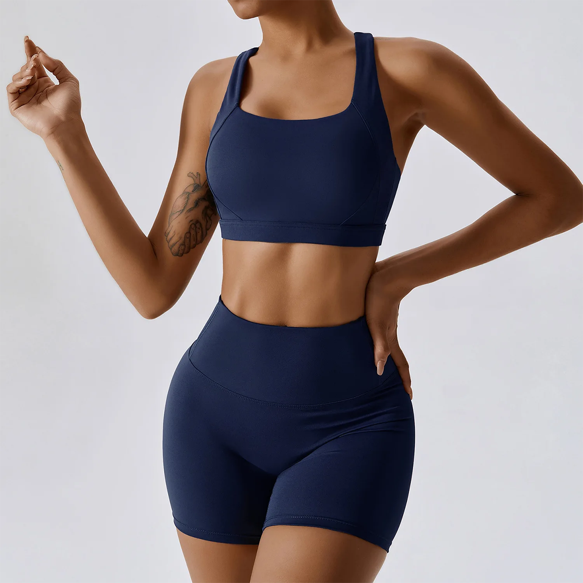 Sculpt Support Set - Double-Strap Sports Bra + High-Waist Short / High-Waist Legging