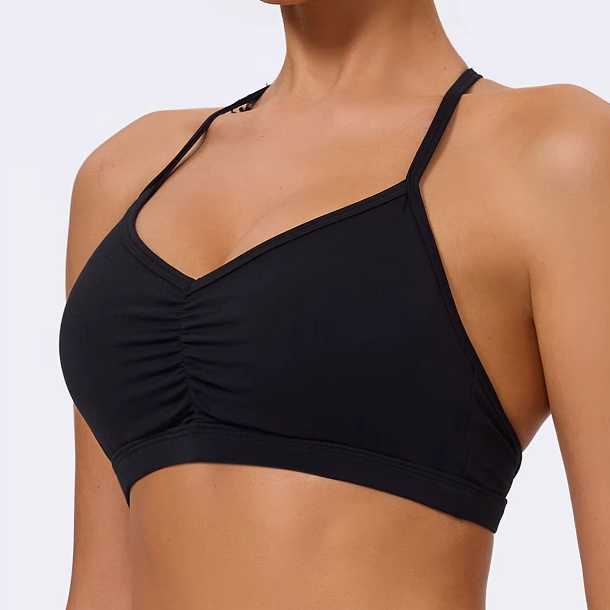 Crossover V-Neck Support Bra