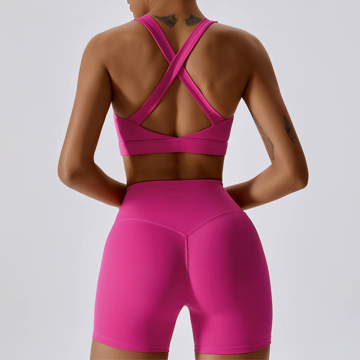 Sculpt Support Set - Double-Strap Sports Bra + High-Waist Short / High-Waist Legging