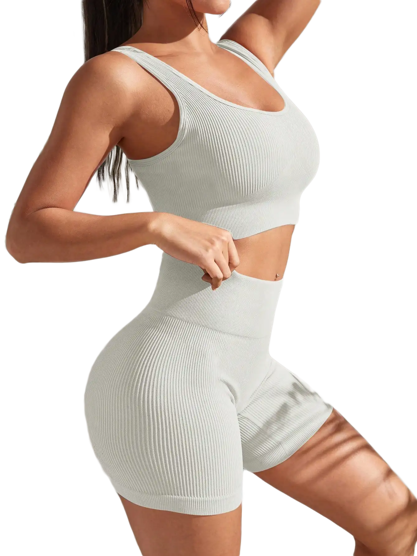 Ribbed Sculpt Seamless Set | Wide-Strap Crop Tank + High-Waist Short - NEOFORMA APPAREL