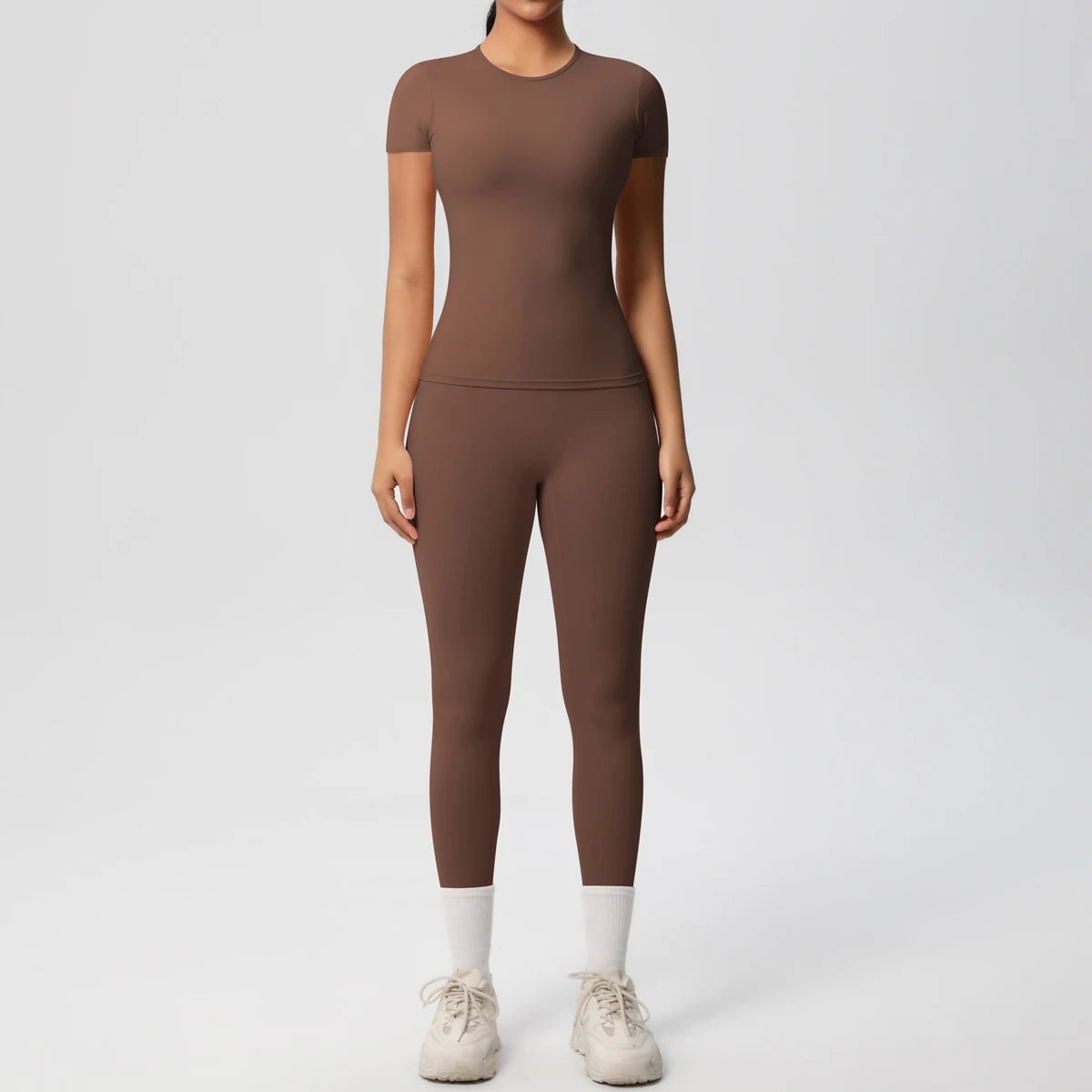 Smooth Essential Seamless Set | Short-Sleeve Fit Top + High-Waist Legging