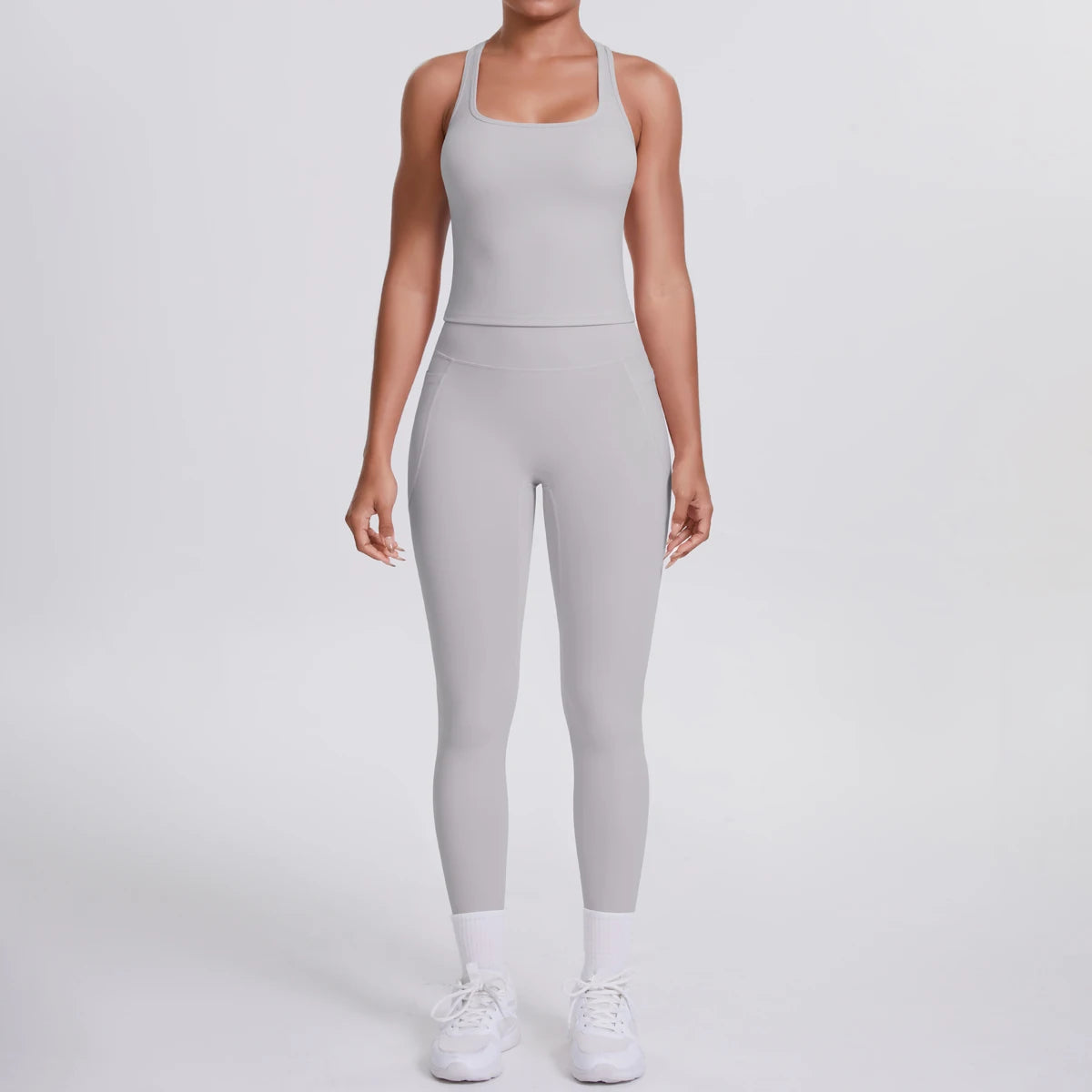 Smooth Sculpt Racerback Set — Slim Racer Tank + High-Waist Pocket Legging