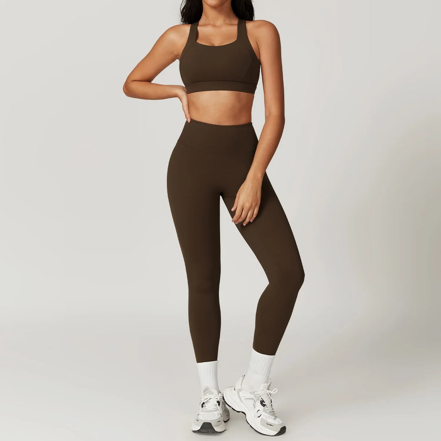 Sculpt Support Set - Double-Strap Sports Bra + High-Waist Short / High-Waist Legging