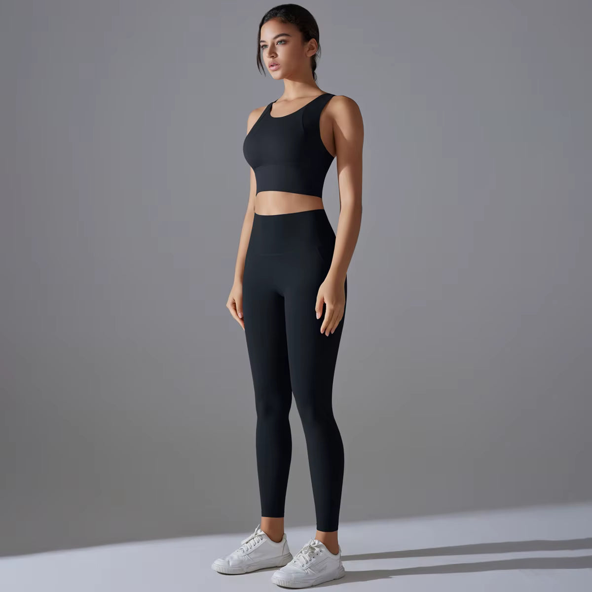 Smooth Sculpt Racerback Set — Wide Racerback Crop Top + High-Waist Legging