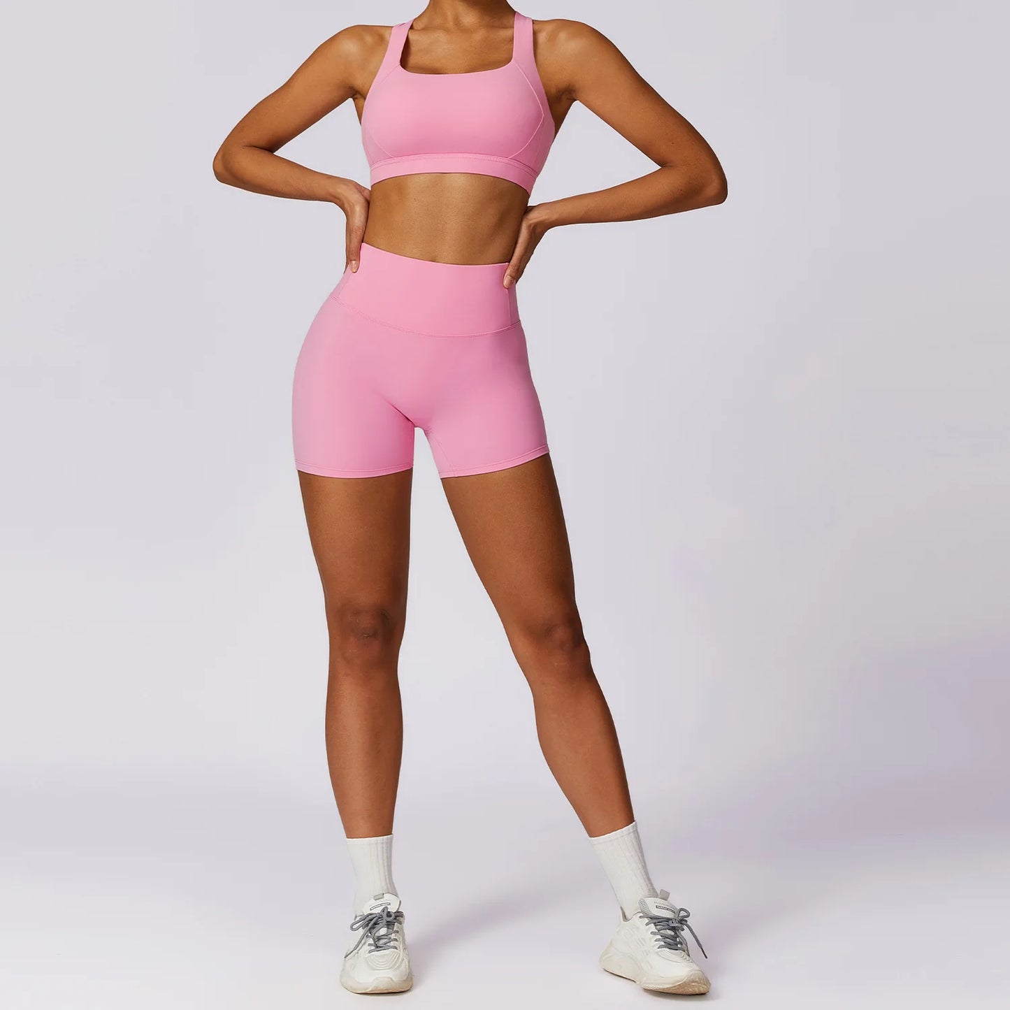 Sculpt Support Set - Double-Strap Sports Bra + High-Waist Short / High-Waist Legging