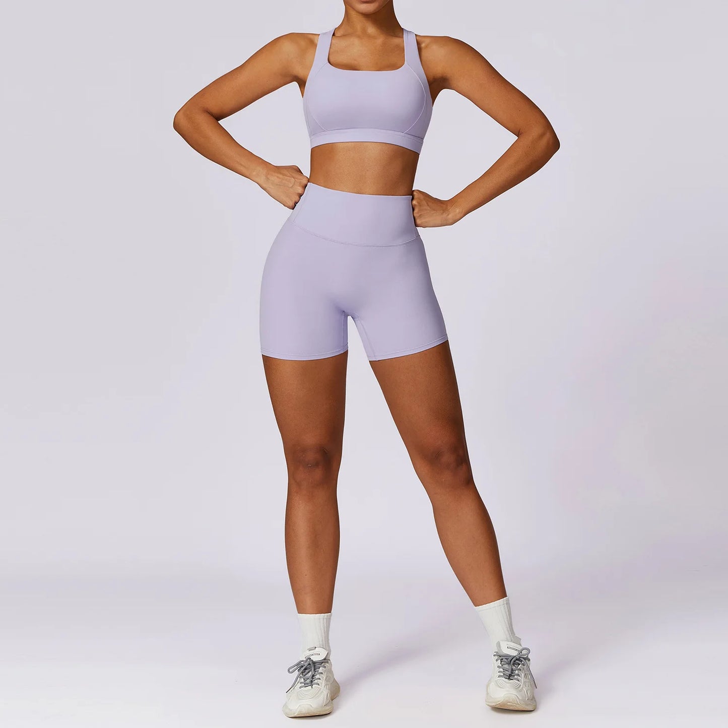 Sculpt Support Set - Double-Strap Sports Bra + High-Waist Short / High-Waist Legging