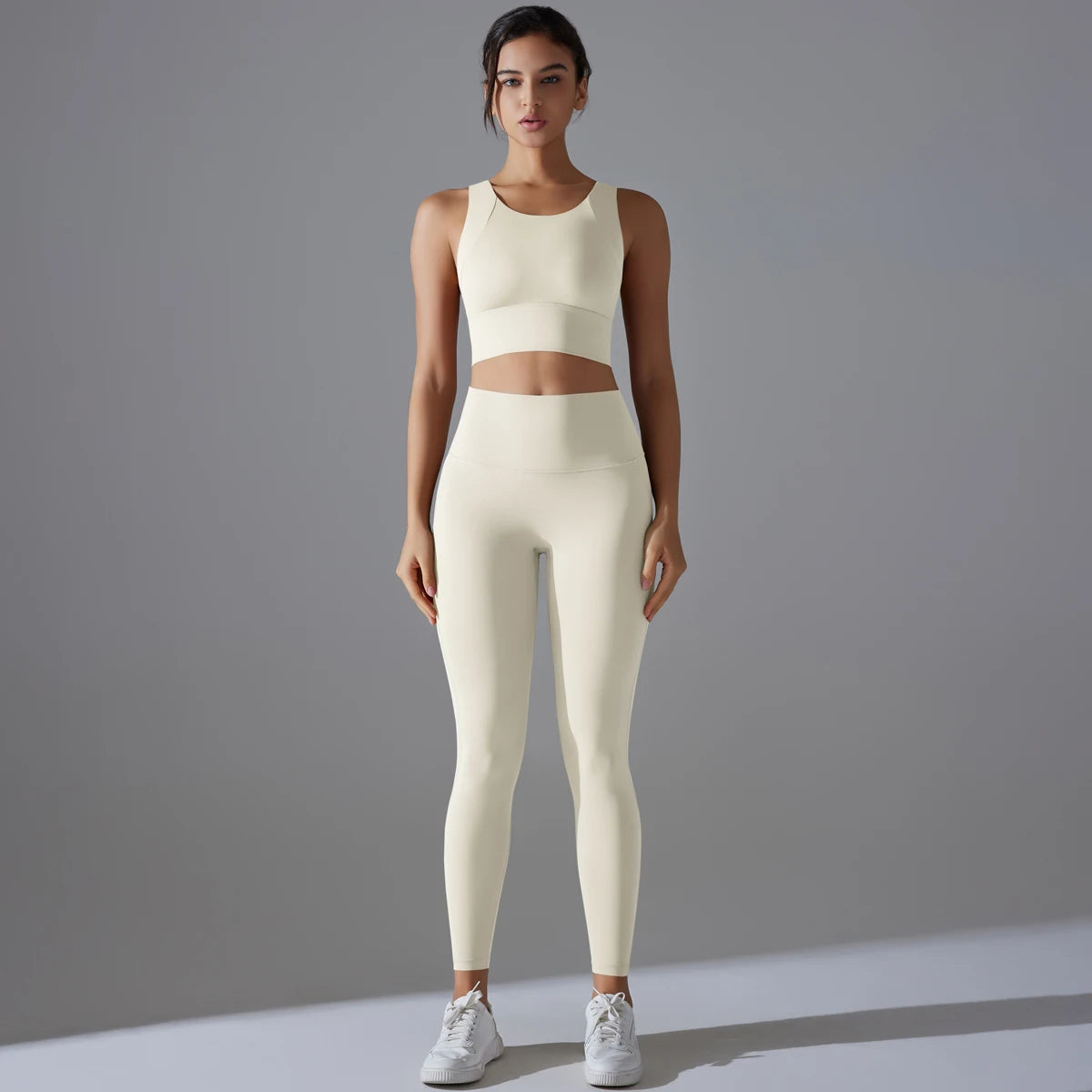 Smooth Sculpt Racerback Set — Wide Racerback Crop Top + High-Waist Legging