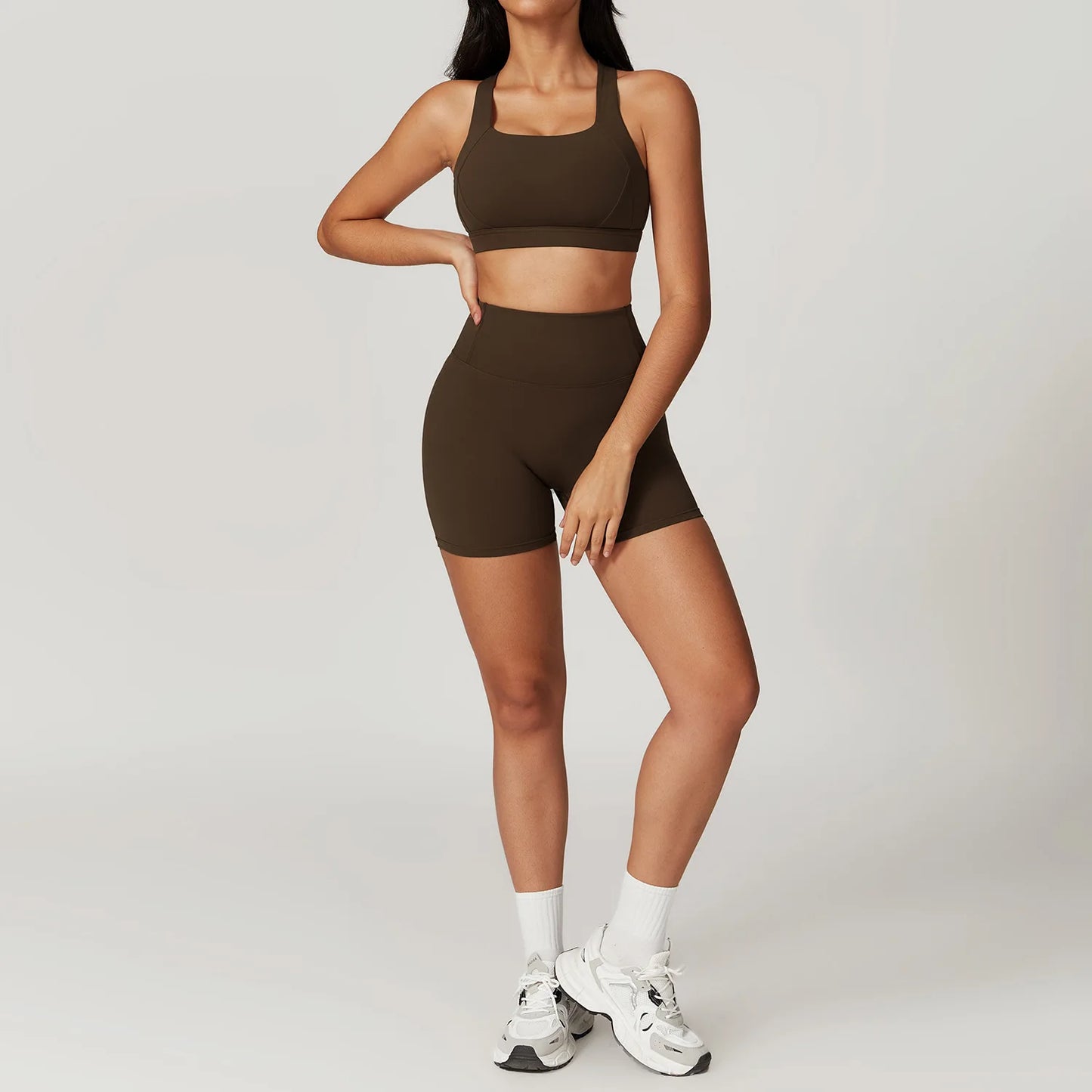 Sculpt Support Set - Double-Strap Sports Bra + High-Waist Short / High-Waist Legging