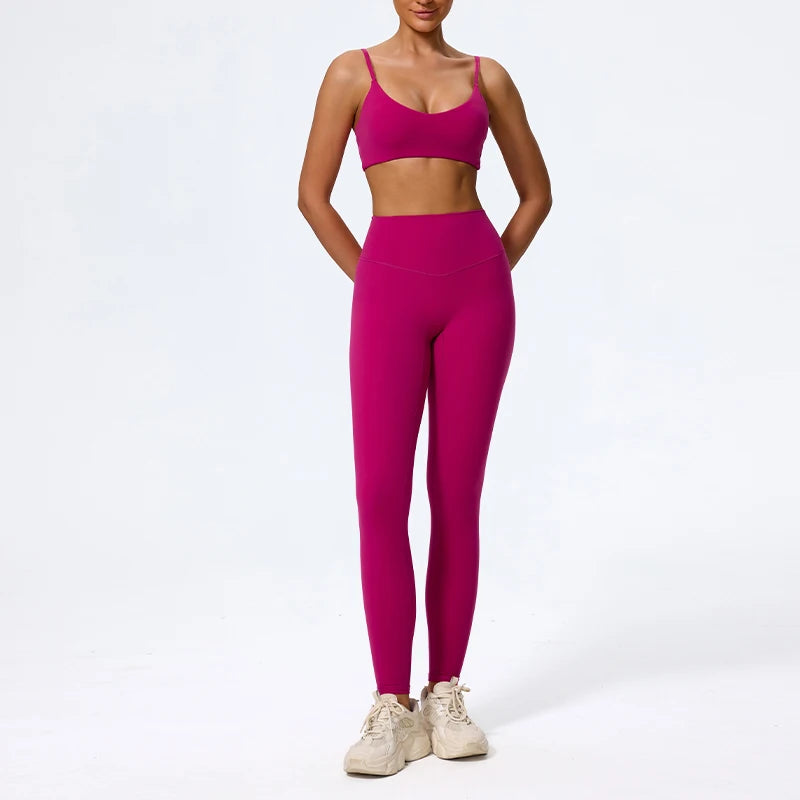Seamless Sculpt Support Set – Double-Strap Bra + High-Waist Short | High waist Legging - NEOFORMA APPAREL