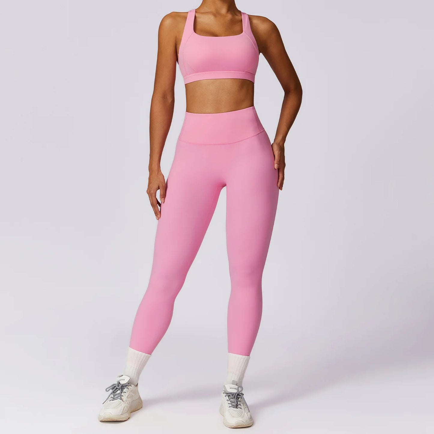 Sculpt Support Set - Double-Strap Sports Bra + High-Waist Short / High-Waist Legging