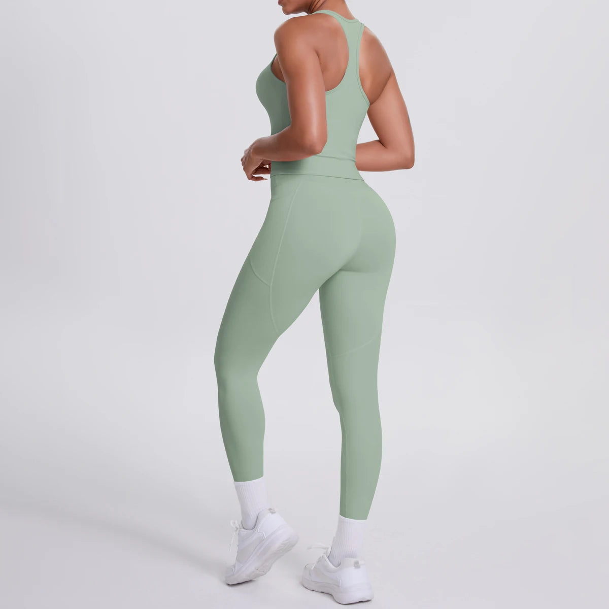 Smooth Sculpt Racerback Set — Slim Racer Tank + High-Waist Pocket Legging
