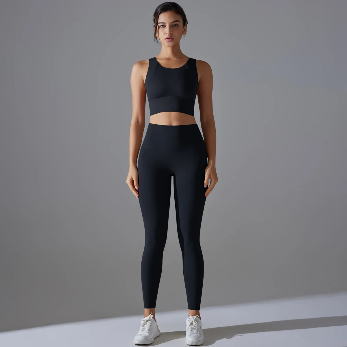 Smooth Sculpt Racerback Set — Wide Racerback Crop Top + High-Waist Legging