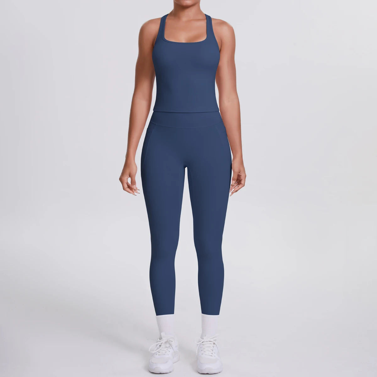 Smooth Sculpt Racerback Set — Slim Racer Tank + High-Waist Pocket Legging