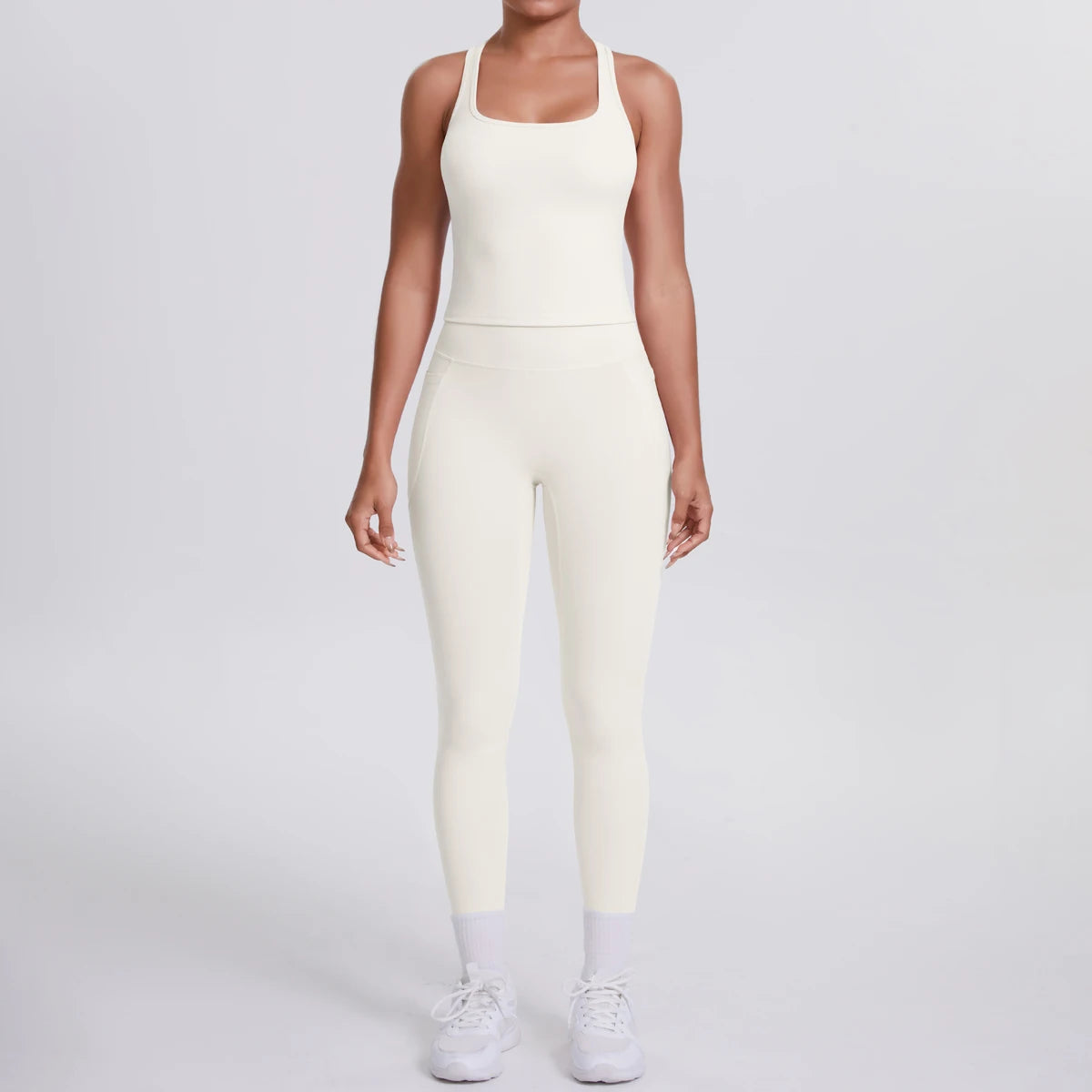 Smooth Sculpt Racerback Set — Slim Racer Tank + High-Waist Pocket Legging