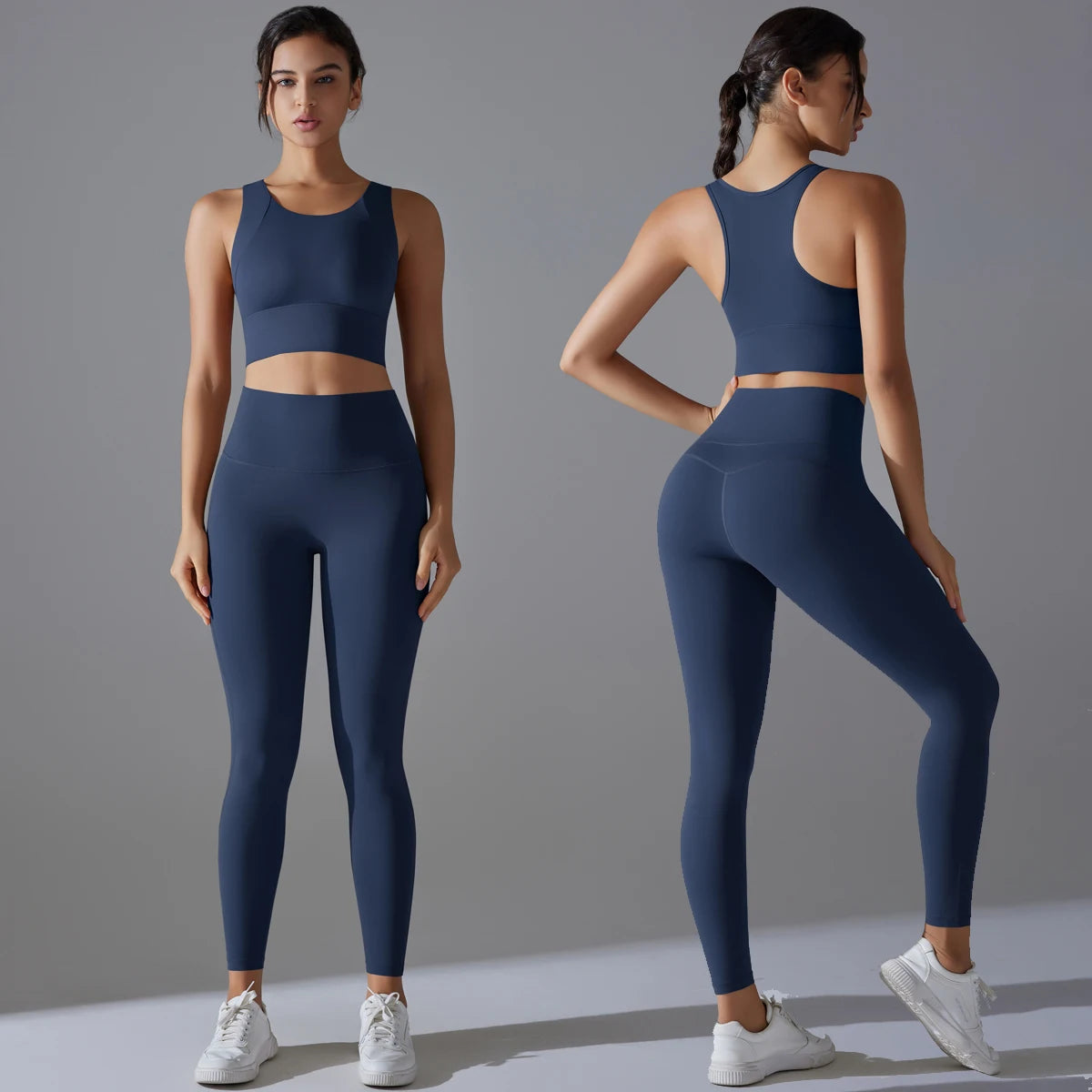 Smooth Sculpt Racerback Set — Wide Racerback Crop Top + High-Waist Legging