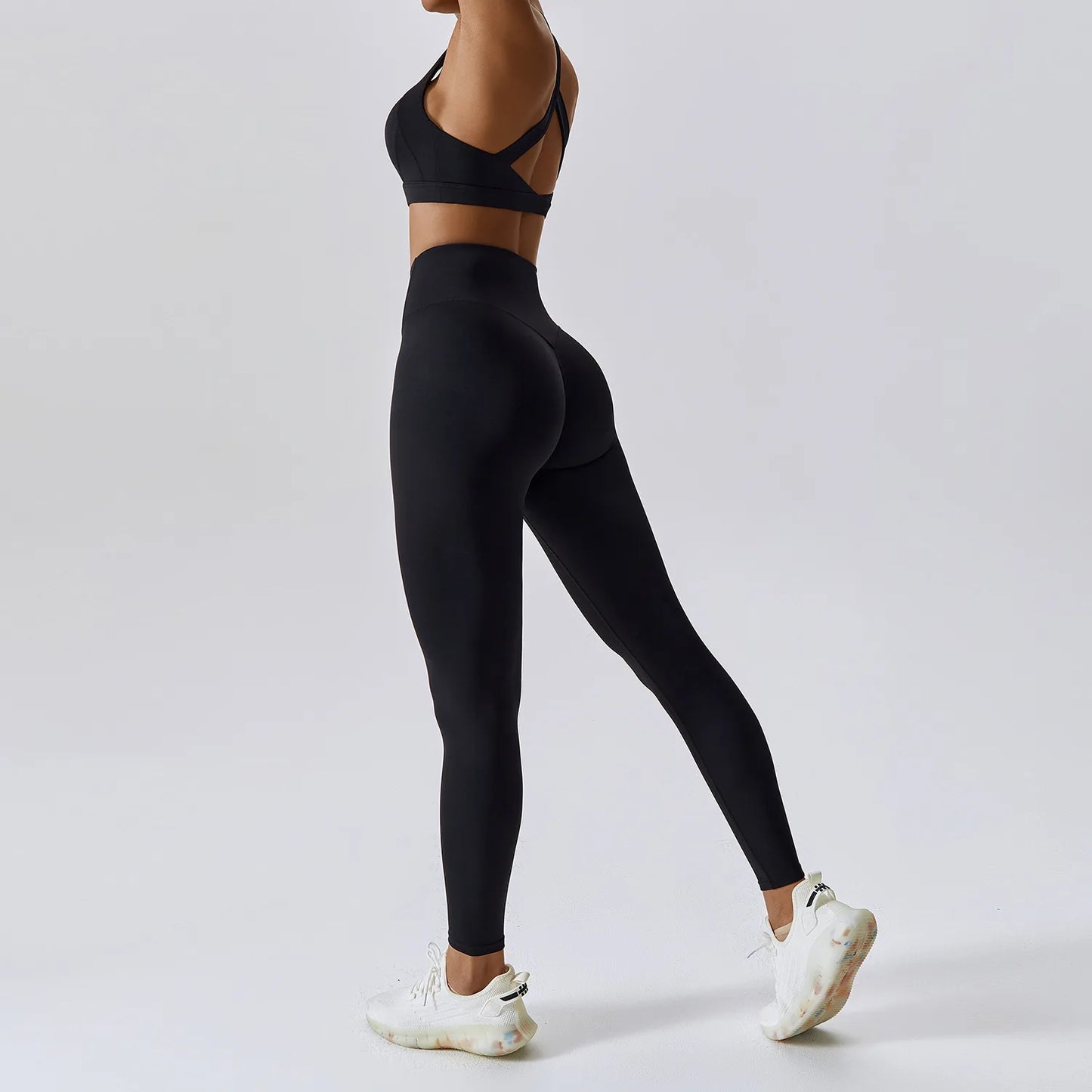 Sculpt Support Set - Double-Strap Sports Bra + High-Waist Short / High-Waist Legging