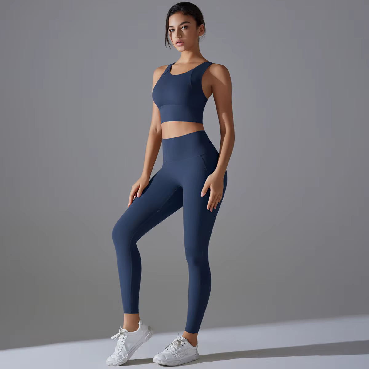 Smooth Sculpt Racerback Set — Wide Racerback Crop Top + High-Waist Legging