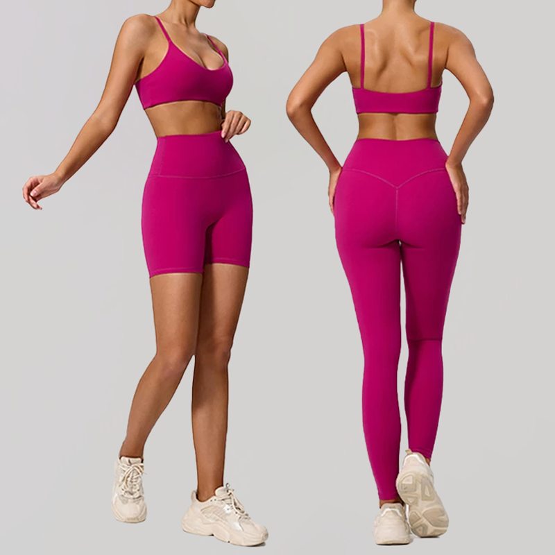 Seamless Sculpt Support Set – Double-Strap Bra + High-Waist Short | High waist Legging - NEOFORMA APPAREL