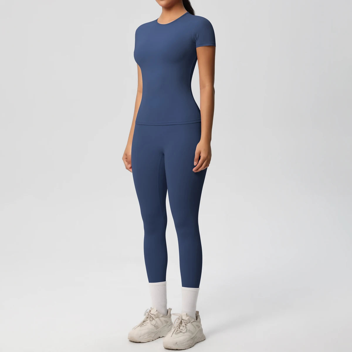 Smooth Essential Seamless Set | Short-Sleeve Fit Top + High-Waist Legging