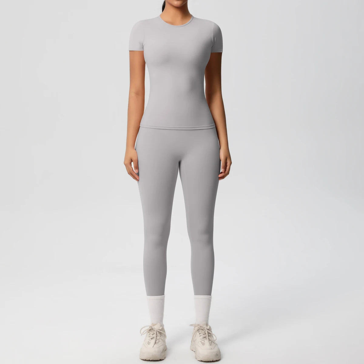 Smooth Essential Seamless Set | Short-Sleeve Fit Top + High-Waist Legging