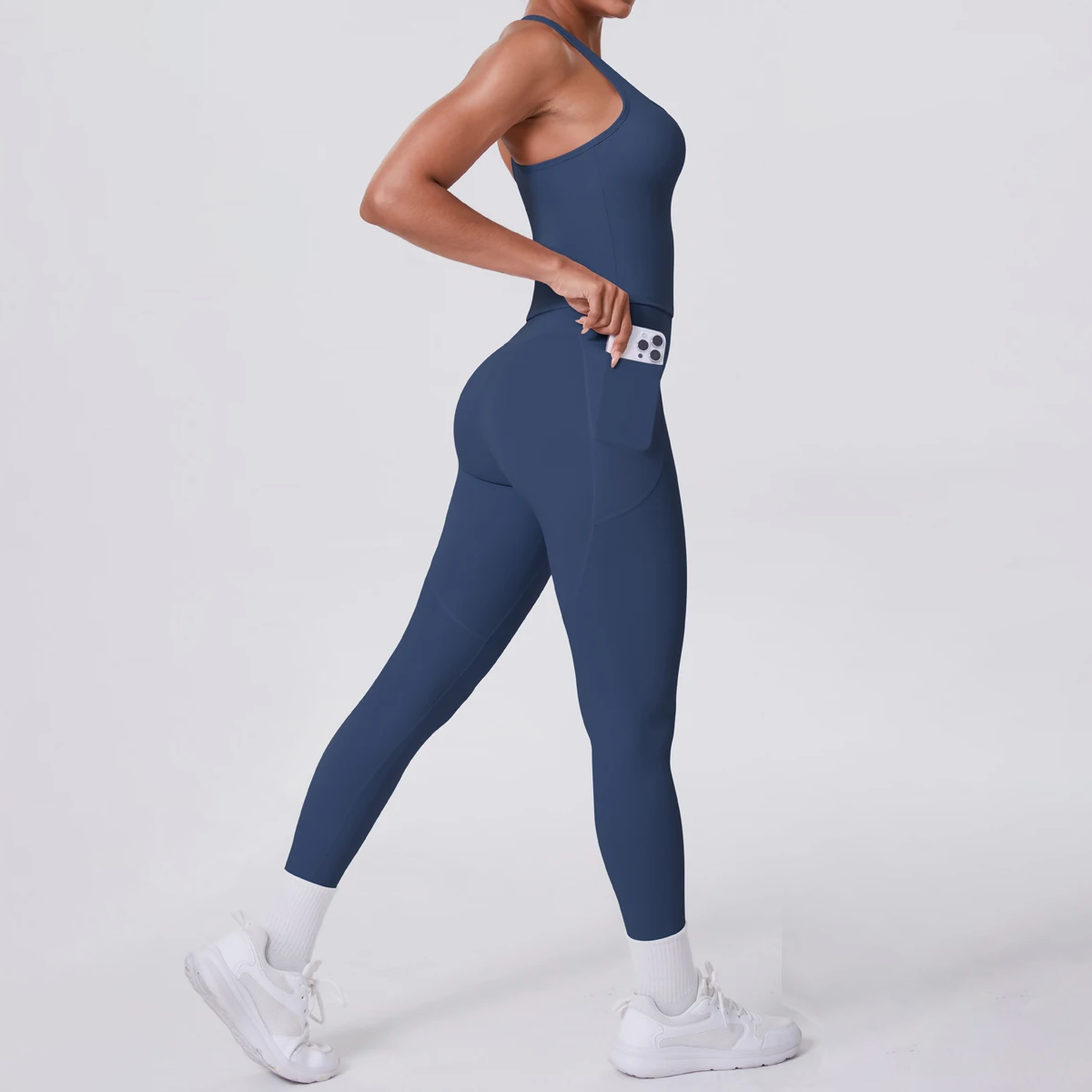 Smooth Sculpt Racerback Set — Slim Racer Tank + High-Waist Pocket Legging