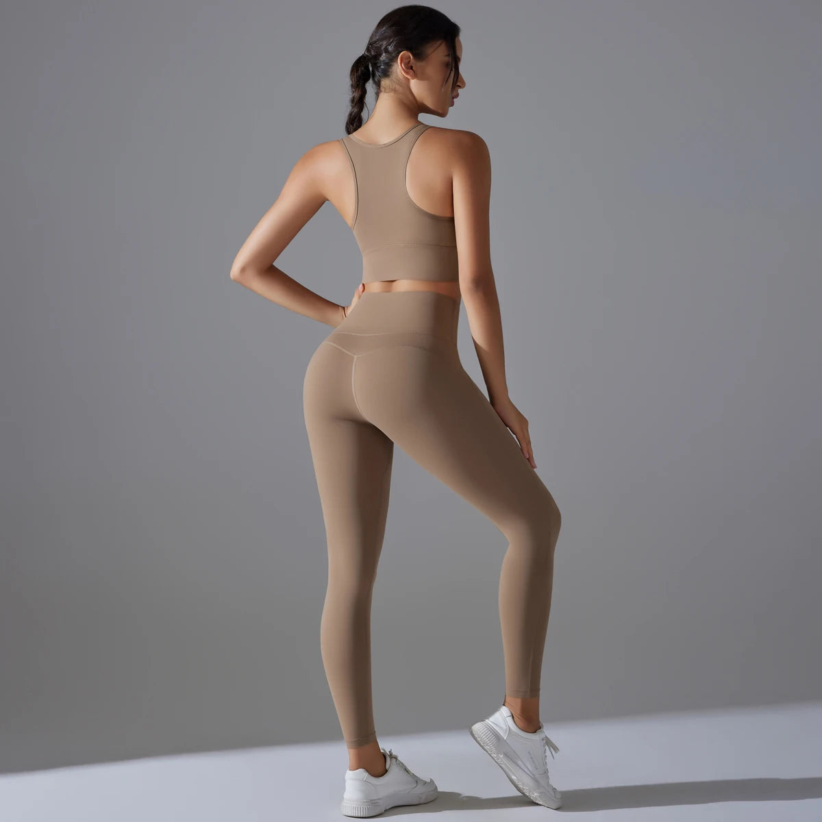 Smooth Sculpt Racerback Set — Wide Racerback Crop Top + High-Waist Legging