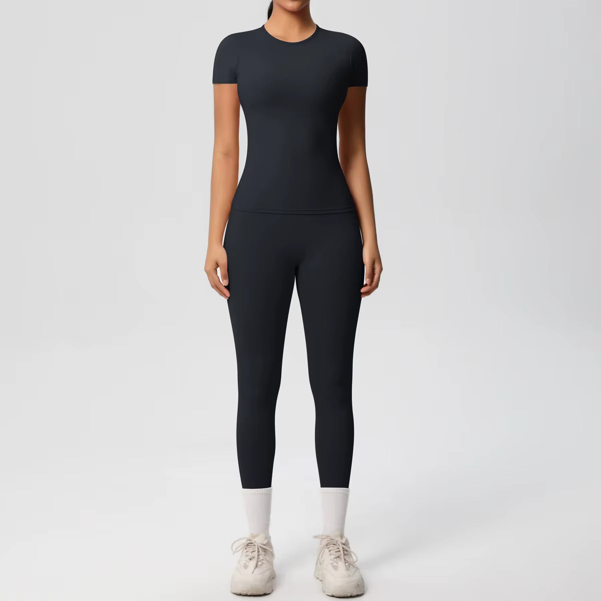 Smooth Essential Seamless Set | Short-Sleeve Fit Top + High-Waist Legging