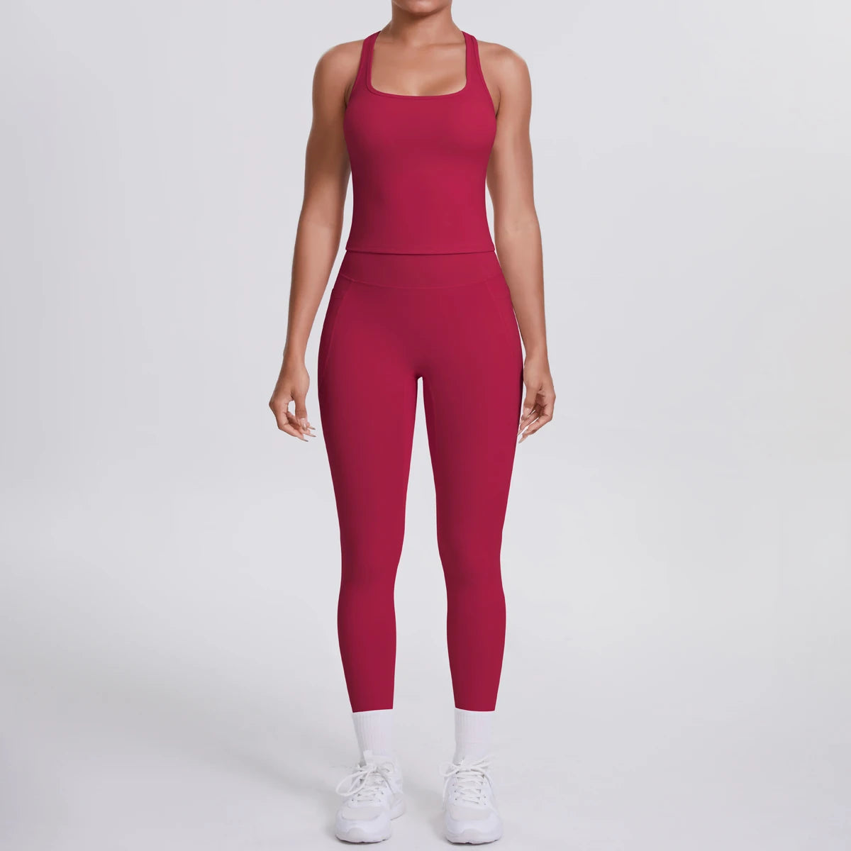 Smooth Sculpt Racerback Set — Slim Racer Tank + High-Waist Pocket Legging