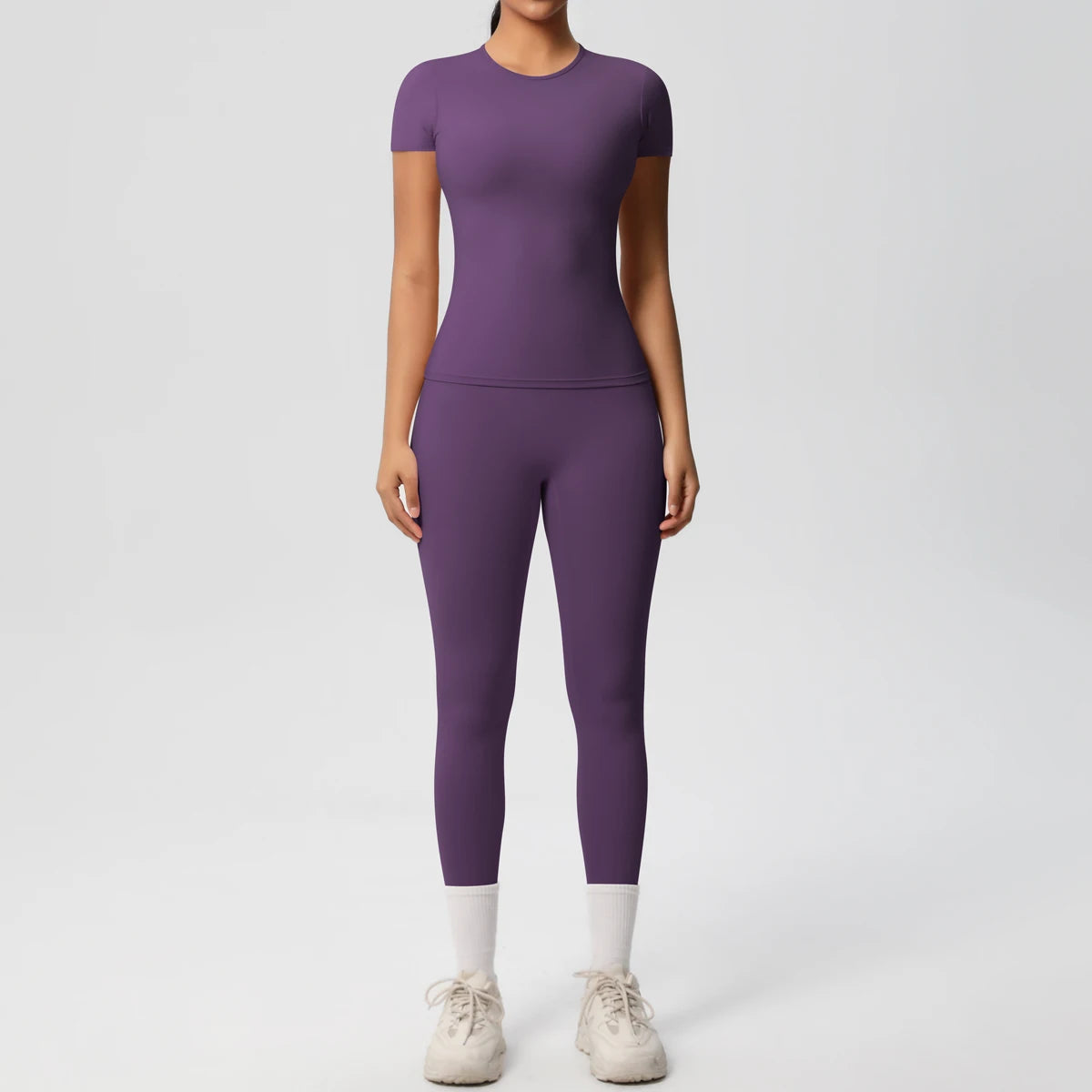 Smooth Essential Seamless Set | Short-Sleeve Fit Top + High-Waist Legging
