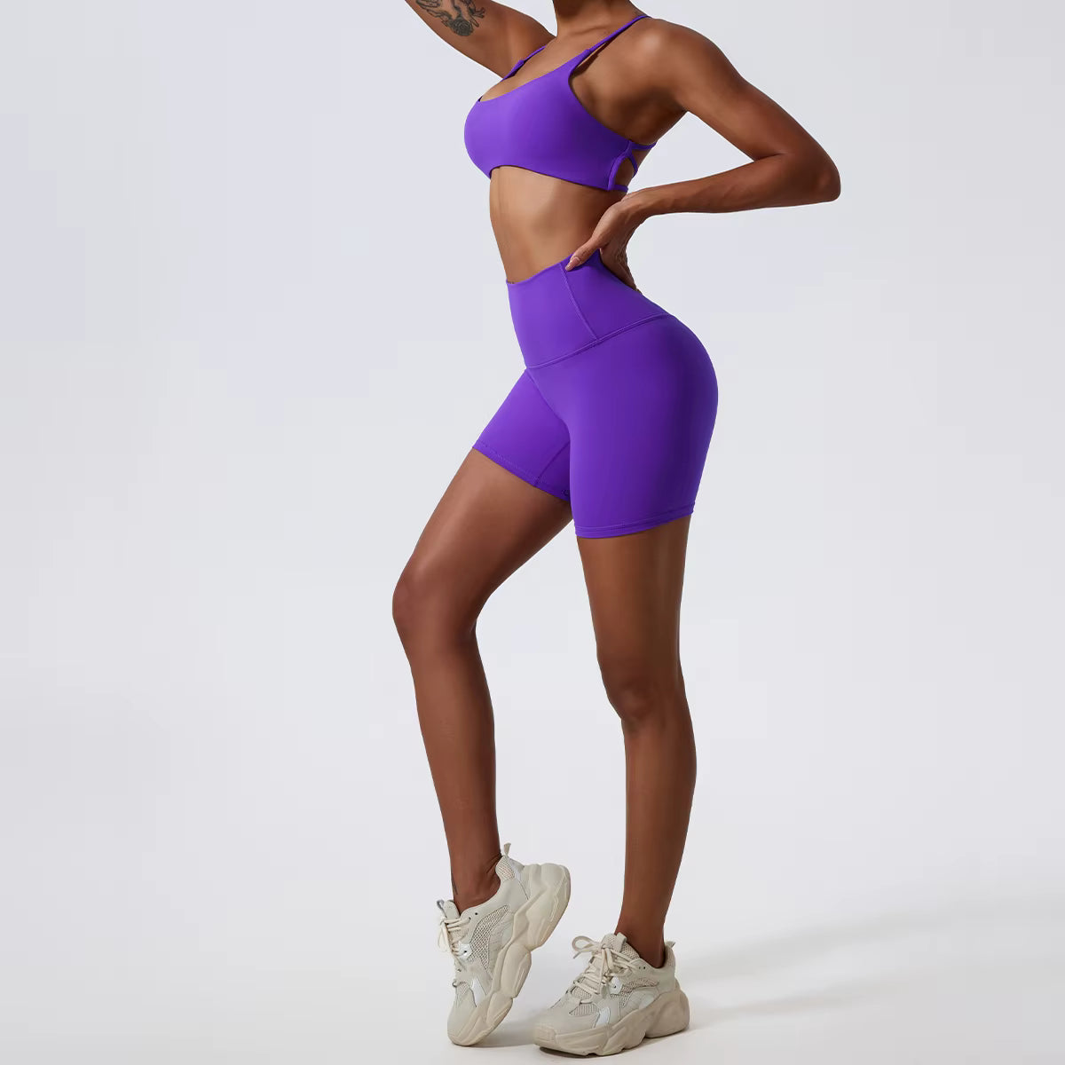 Doble Crossover Back Seamless Set – Bra + High-Waist Short - NEOFORMA APPAREL