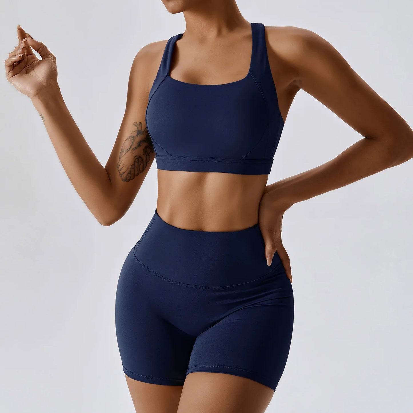 Sculpt Support Set - Double-Strap Sports Bra + High-Waist Short / High-Waist Legging