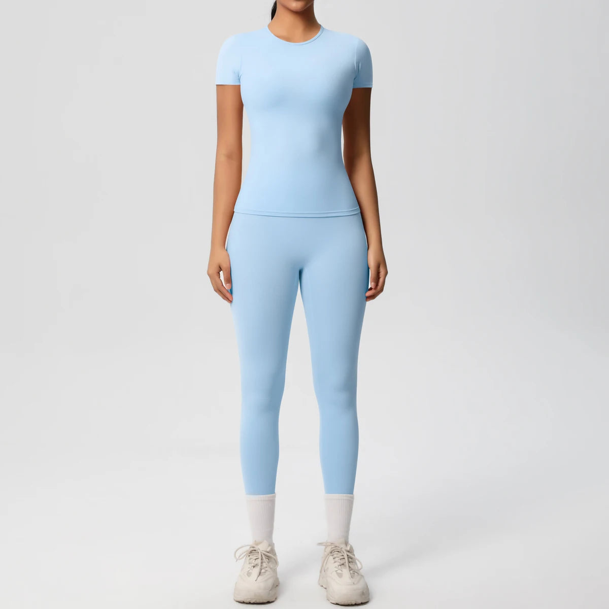 Smooth Essential Seamless Set | Short-Sleeve Fit Top + High-Waist Legging