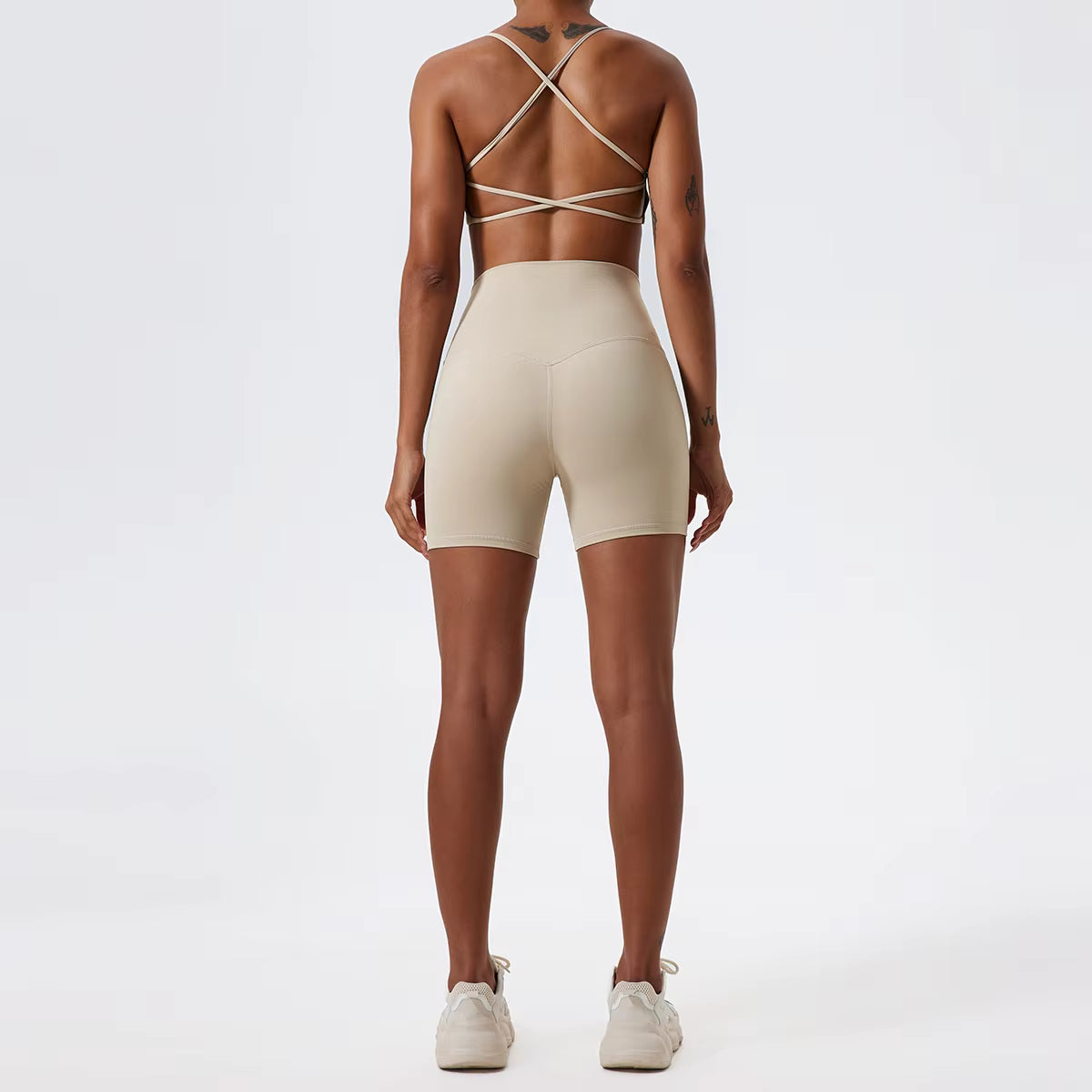 Doble Crossover Back Seamless Set – Bra + High-Waist Short - NEOFORMA APPAREL