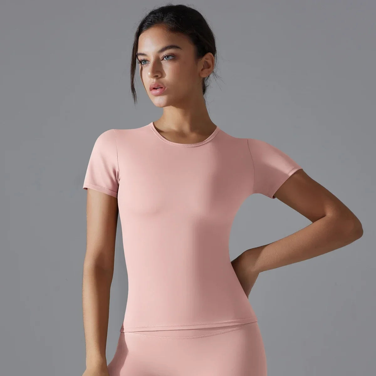 Sleek Stretch-Fit Short Sleeve Tee for Comfort and Sculpting Support - NEOFORMA APPAREL