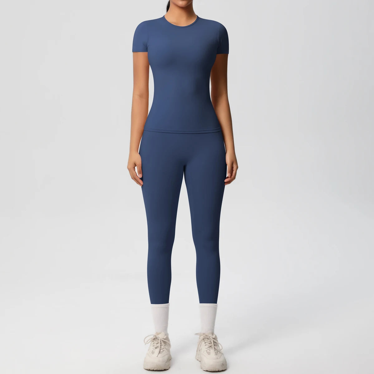 Smooth Essential Seamless Set | Short-Sleeve Fit Top + High-Waist Legging