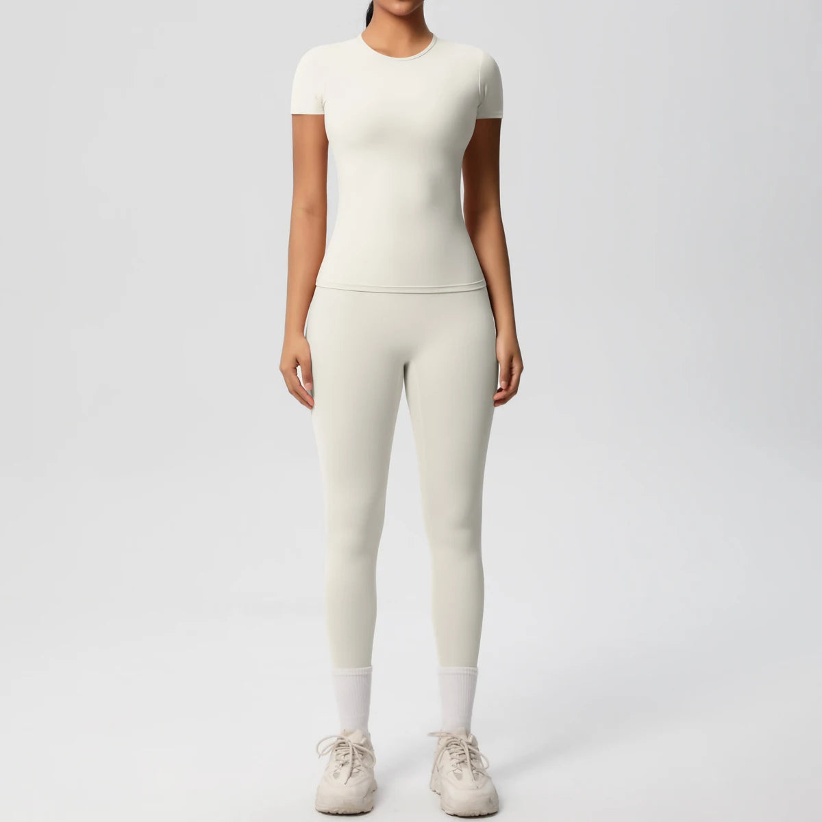 Smooth Essential Seamless Set | Short-Sleeve Fit Top + High-Waist Legging