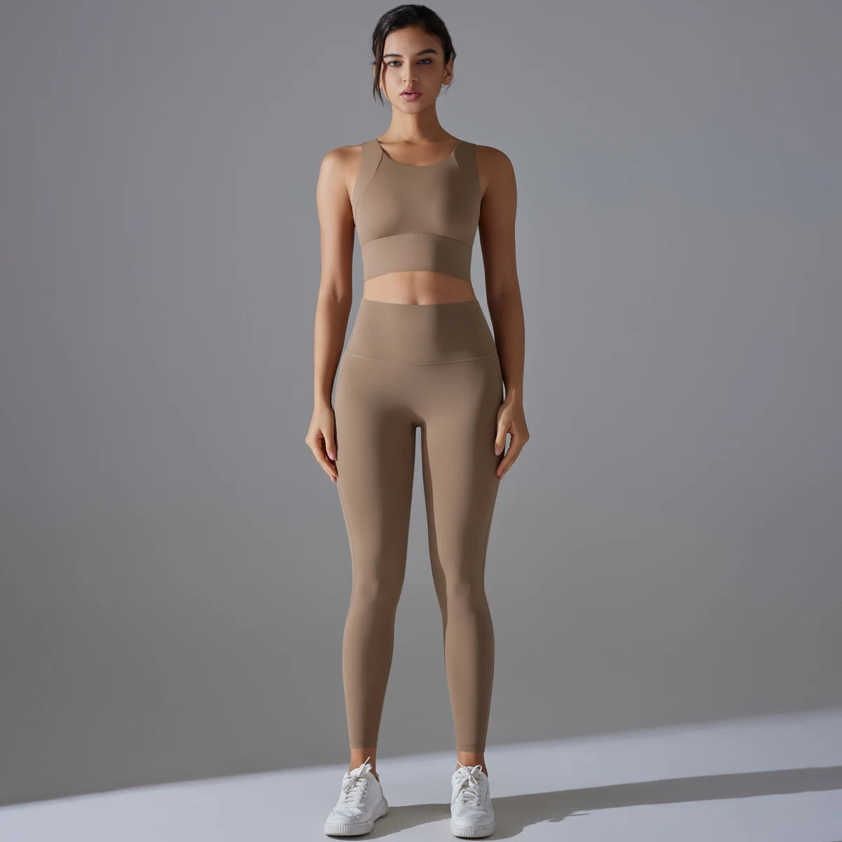 Smooth Sculpt Racerback Set — Wide Racerback Crop Top + High-Waist Legging