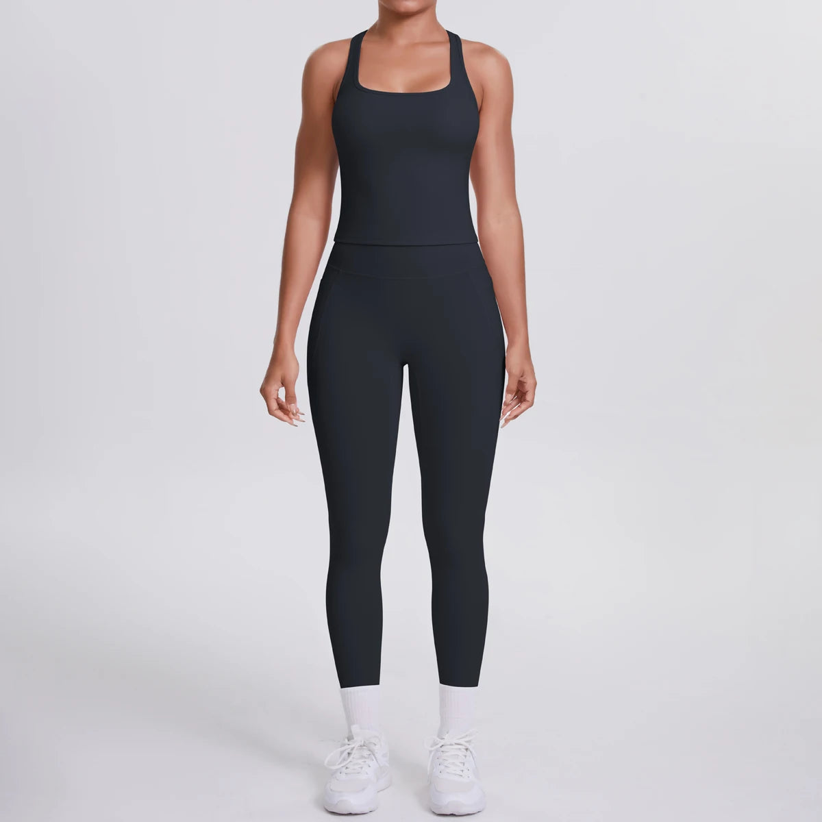 Smooth Sculpt Racerback Set — Slim Racer Tank + High-Waist Pocket Legging