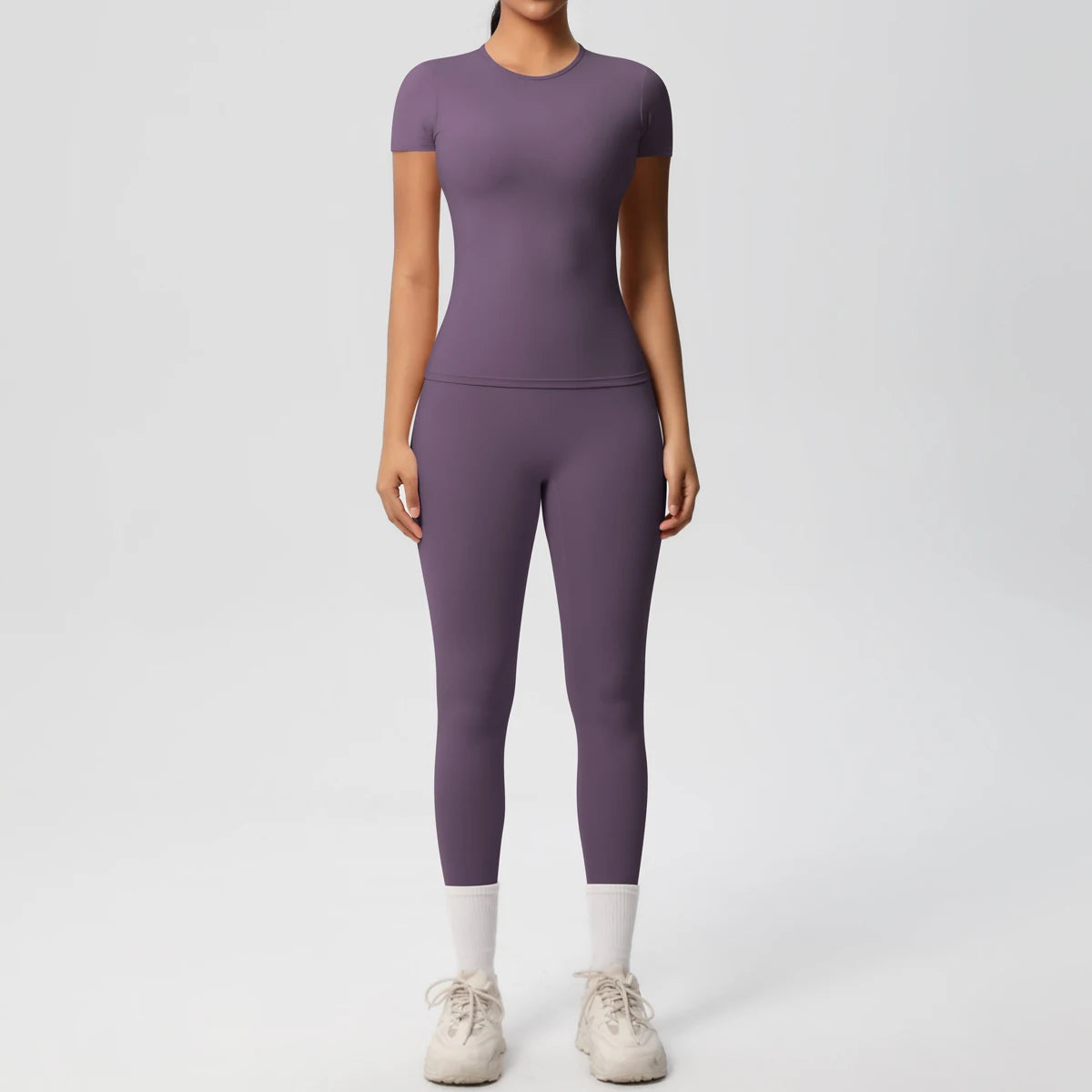 Smooth Essential Seamless Set | Short-Sleeve Fit Top + High-Waist Legging