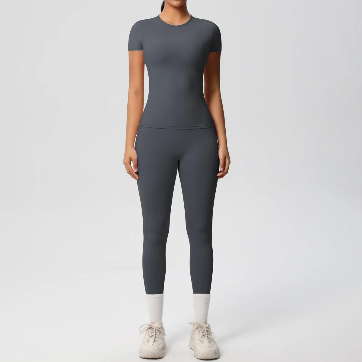 Smooth Essential Seamless Set | Short-Sleeve Fit Top + High-Waist Legging