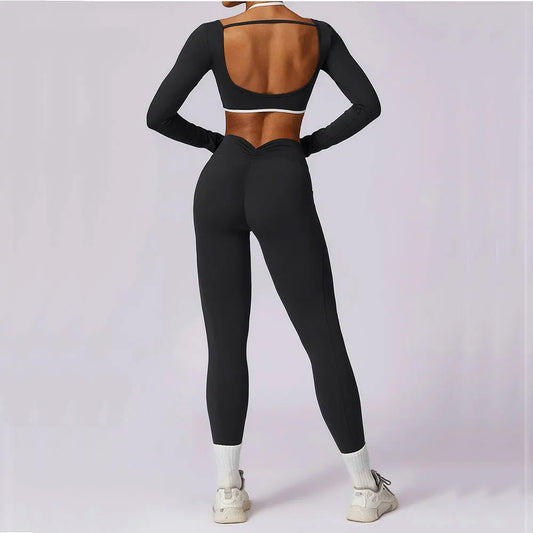 Contrast Trim Halterneck Sports Set for Comfort & Sculpting Fit - NEOFORMA APPAREL